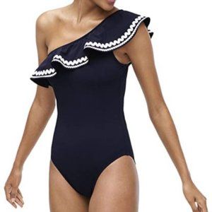 (NWT)J.Crew One-Shoulder Ruffle One-Piece Swimsuit